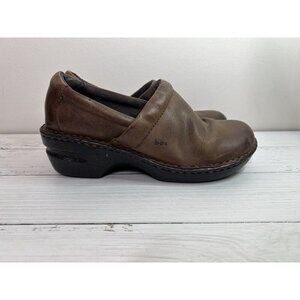 BOC Born Concept Peggy Clogs Women’s Brown Leather Slip On Comfort Shoes Size 9W